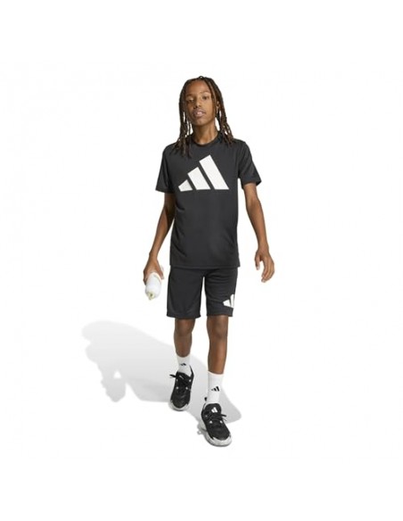 CAMISETA TÉCNICA MANGA CORTA NEGRA NIÑO ADIDAS