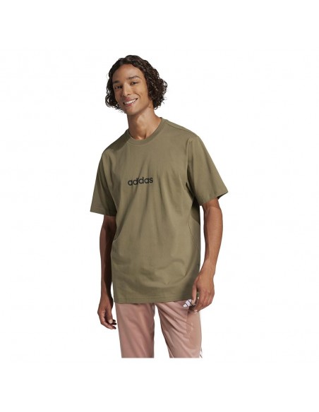 Camiseta manga corta Adidas-M LIN SJ T-JE9001 VERDE OSCURO-HOMBRE