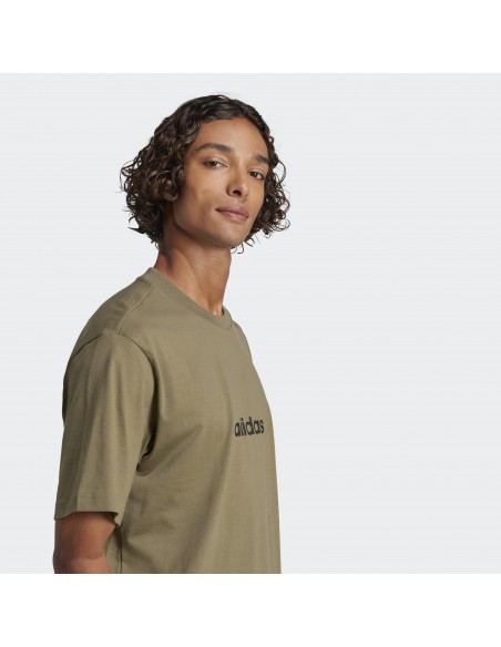 Camiseta manga corta Adidas-M LIN SJ T-JE9001 VERDE OSCURO-HOMBRE