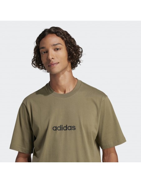 Camiseta manga corta Adidas-M LIN SJ T-JE9001 VERDE OSCURO-HOMBRE