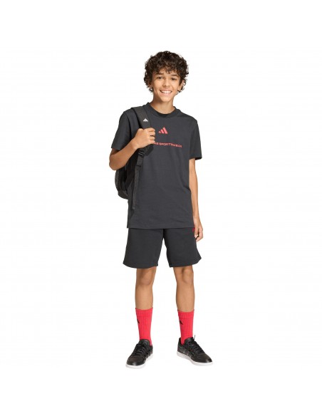 PANTALÓN CORTO CHANDAL NEGRO NIÑO ADIDAS