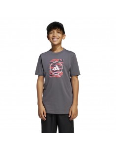 Camiseta manga corta Adidas-B CAMO BOX-JM8232 GRIS-NIÑO 2