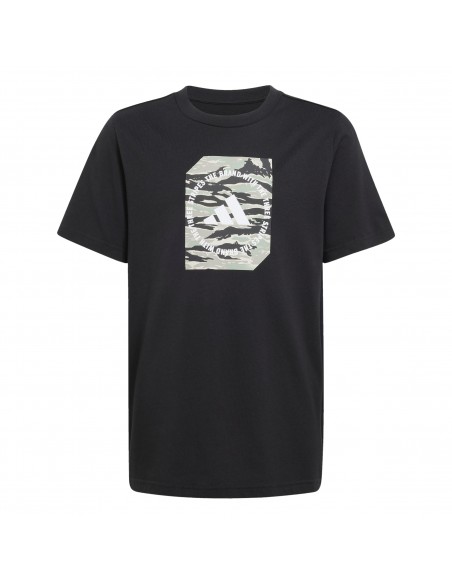 Camiseta manga corta Adidas-B CAMO BOX-JM8234 NEGRO-NIÑO