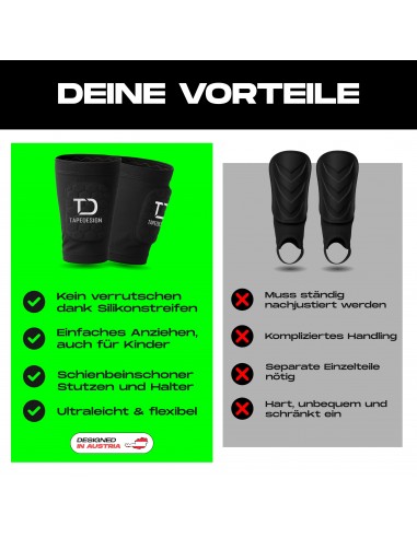 TAPEDESIGN SHINGUARDS FLEX KIDS BK