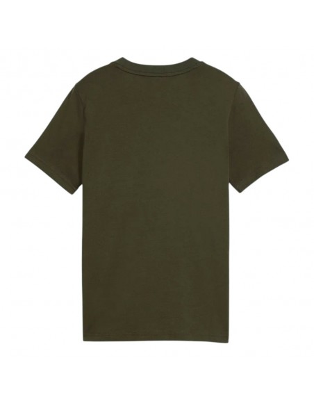 CAMISETA VERDE PUMA MANGA CORTA Essentials 2 Graphics Nº1 Logo GREEN  UNISEX JUNIOR  685778-70